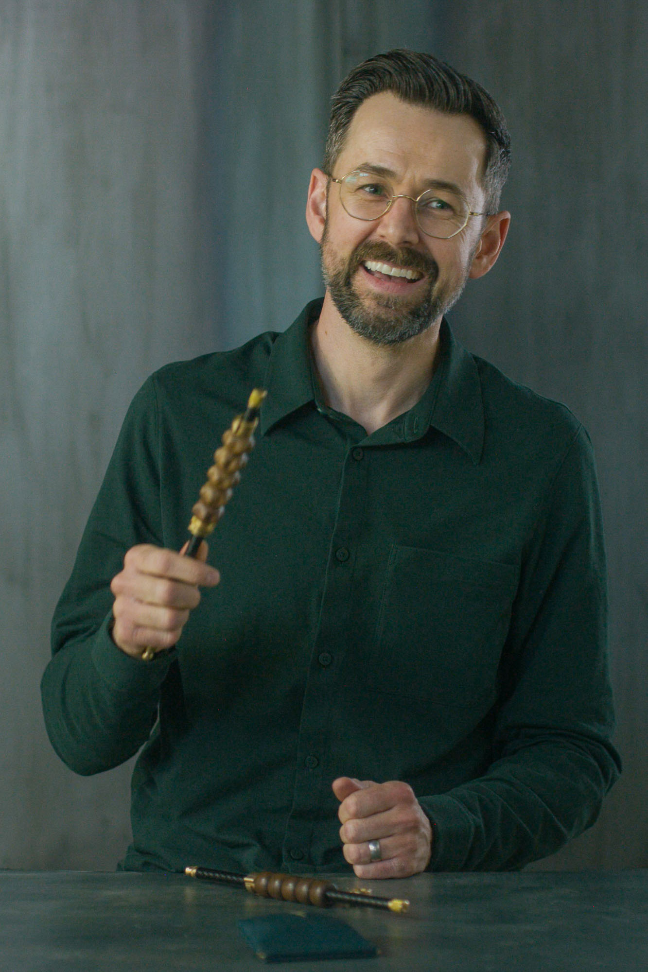 Trevor Wright, founder of Jeea Recovery, holding the Jeea Companion Roller